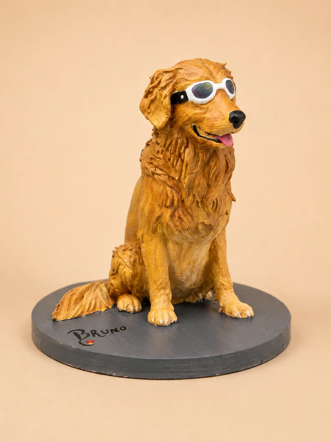 Custom hand-painted pet figurine of a dog